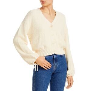 Paige 'Bougainvillea' White Cotton Cardigan Sweater Size S